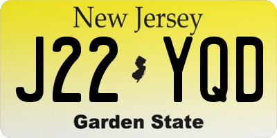 NJ license plate J22YQD