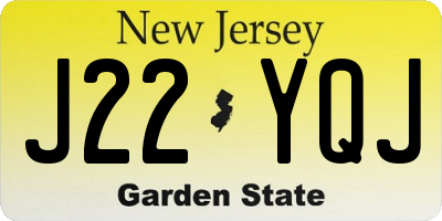 NJ license plate J22YQJ