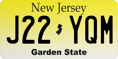 NJ license plate J22YQM