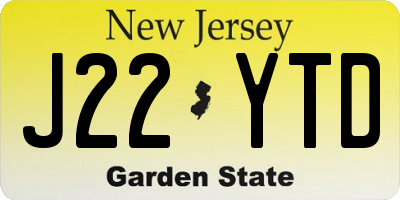 NJ license plate J22YTD