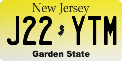 NJ license plate J22YTM