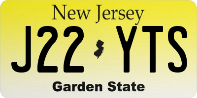 NJ license plate J22YTS