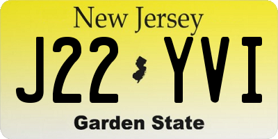 NJ license plate J22YVI