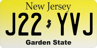 NJ license plate J22YVJ