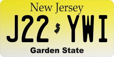 NJ license plate J22YWI
