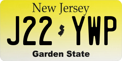 NJ license plate J22YWP