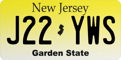 NJ license plate J22YWS