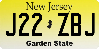 NJ license plate J22ZBJ