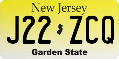 NJ license plate J22ZCQ