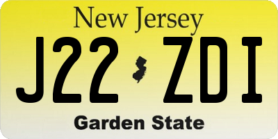 NJ license plate J22ZDI