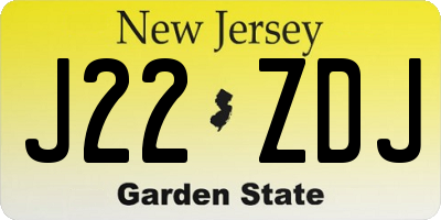 NJ license plate J22ZDJ