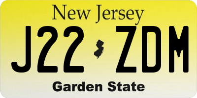NJ license plate J22ZDM