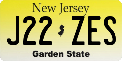 NJ license plate J22ZES