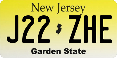 NJ license plate J22ZHE
