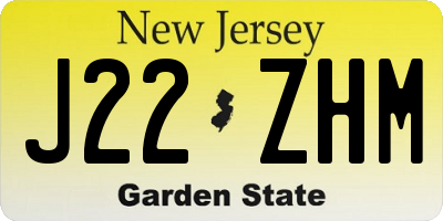 NJ license plate J22ZHM