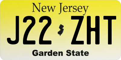 NJ license plate J22ZHT