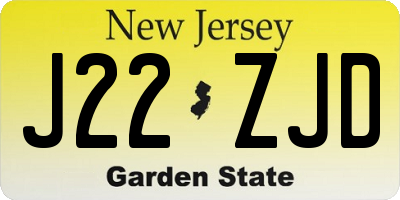NJ license plate J22ZJD