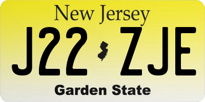 NJ license plate J22ZJE
