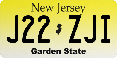 NJ license plate J22ZJI