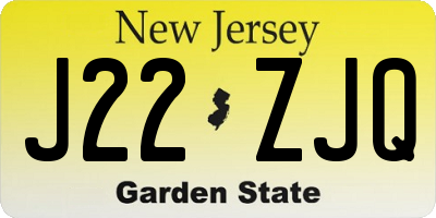 NJ license plate J22ZJQ