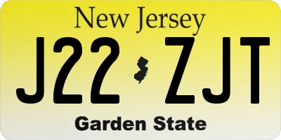 NJ license plate J22ZJT