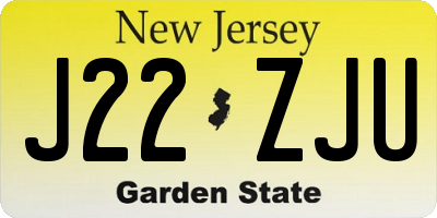 NJ license plate J22ZJU