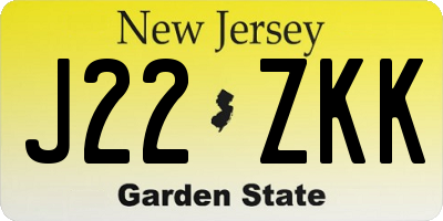 NJ license plate J22ZKK