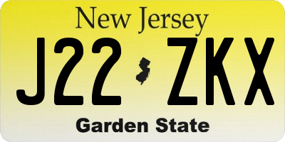 NJ license plate J22ZKX