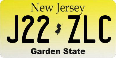 NJ license plate J22ZLC