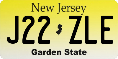 NJ license plate J22ZLE