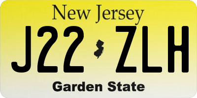 NJ license plate J22ZLH