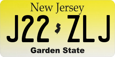 NJ license plate J22ZLJ