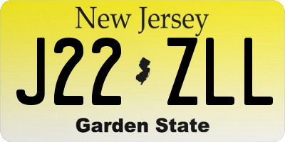 NJ license plate J22ZLL