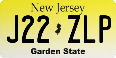 NJ license plate J22ZLP