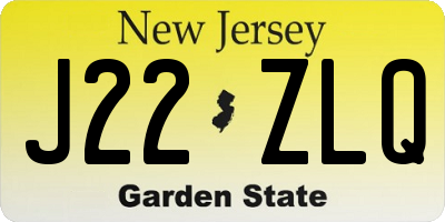 NJ license plate J22ZLQ