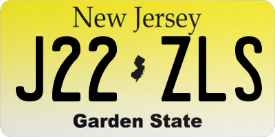 NJ license plate J22ZLS