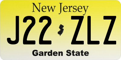 NJ license plate J22ZLZ