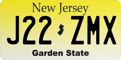 NJ license plate J22ZMX