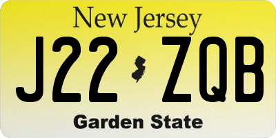 NJ license plate J22ZQB