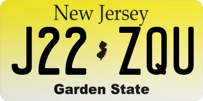 NJ license plate J22ZQU