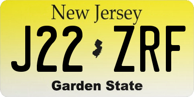 NJ license plate J22ZRF