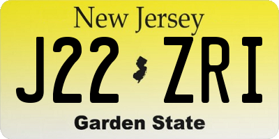 NJ license plate J22ZRI