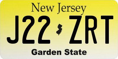 NJ license plate J22ZRT