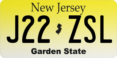 NJ license plate J22ZSL
