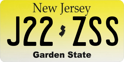 NJ license plate J22ZSS