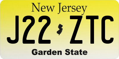 NJ license plate J22ZTC