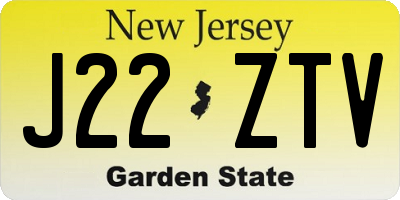 NJ license plate J22ZTV