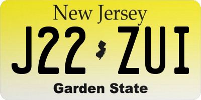 NJ license plate J22ZUI