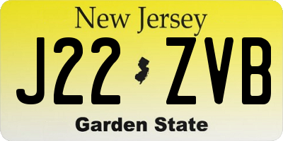 NJ license plate J22ZVB