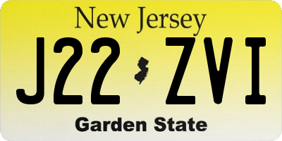 NJ license plate J22ZVI